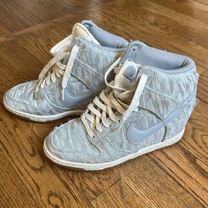 Nike silver gray wedge sneakers